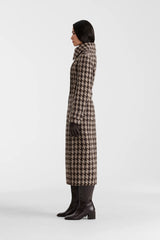 ELODIE-BHT Houndstooth Patterned Wool coat