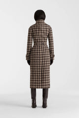 ELODIE-BHT Houndstooth Patterned Wool coat
