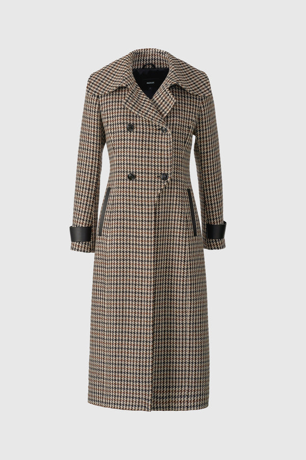 MACKAGE ELODIE-HT Houndstooth Wool Maxi Coat