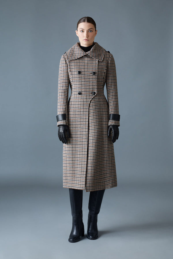 MACKAGE ELODIE-HT Houndstooth Wool Maxi Coat