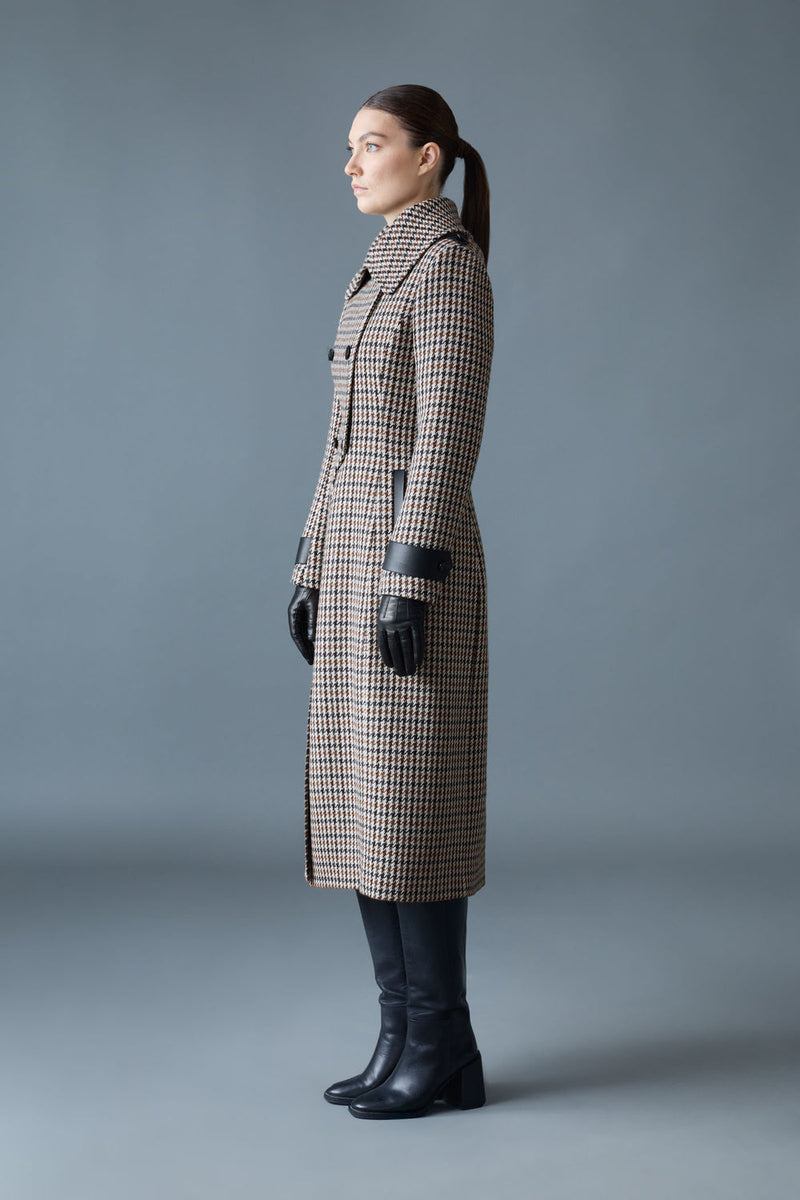 MACKAGE ELODIE-HT Houndstooth Wool Maxi Coat