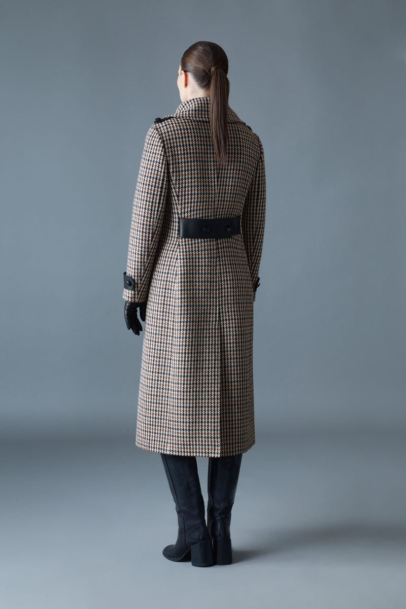 MACKAGE ELODIE-HT Houndstooth Wool Maxi Coat