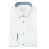 Eton Signature Twill Contemporary-Fit Shirt with Blue Floral Trim