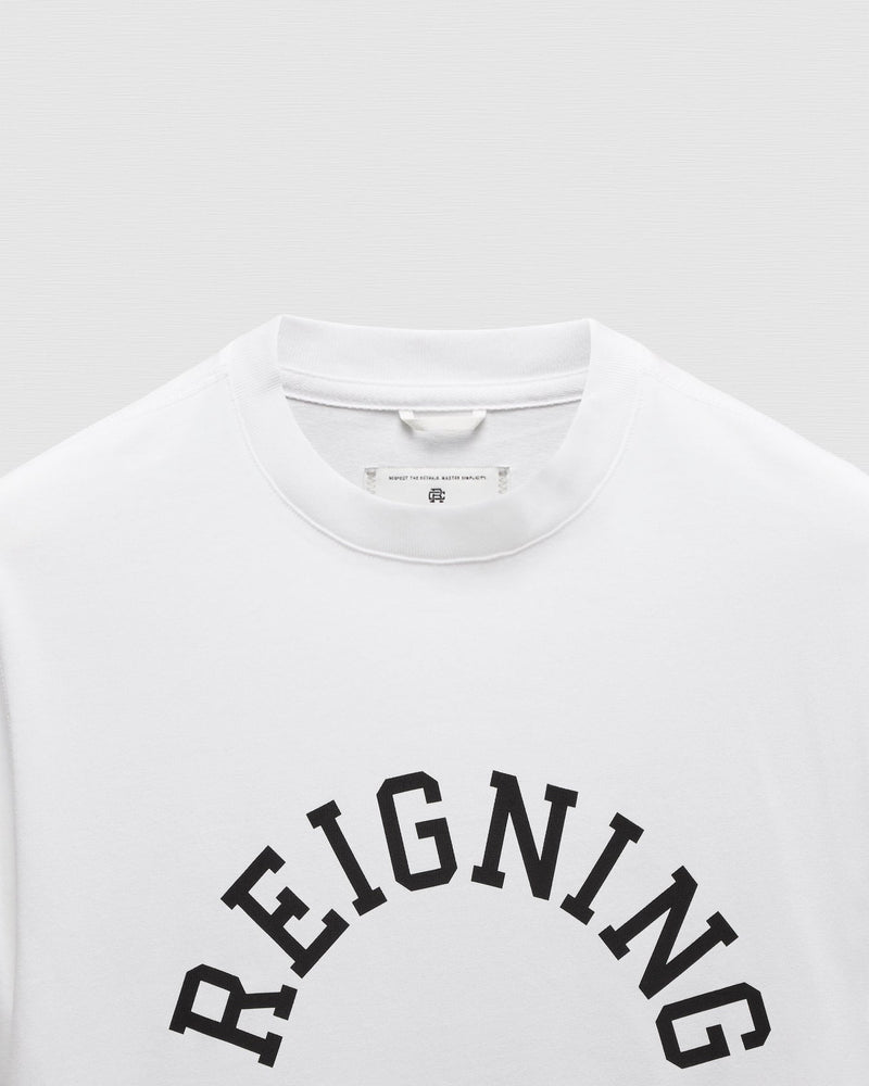 Reigning Champ Midweight Jersey Arch Logo T-Shirt in White