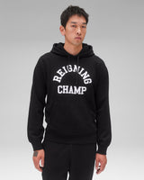 Reigning Champ Midweight Terry Arch Logo Hoodie in Black