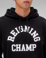 Reigning Champ Midweight Terry Arch Logo Hoodie in Black