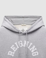 Reigning Champ Migweight Terry Arch Logo Hoodie in Heather Grey