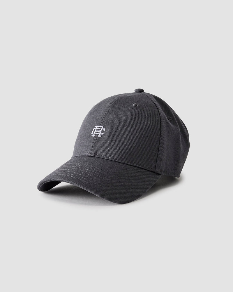 Reigning Champ Monogram 6 Panel Cap in Carbon