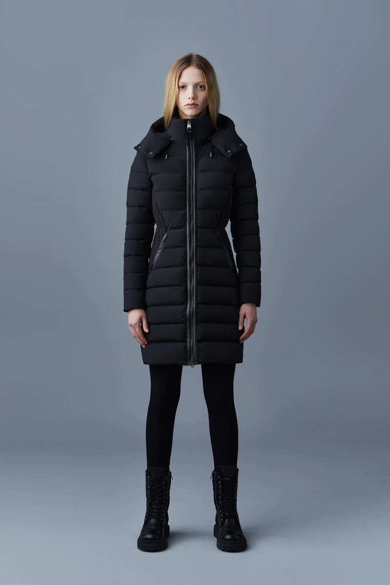 Mackage Farren Black Down Coat with Removable Hood