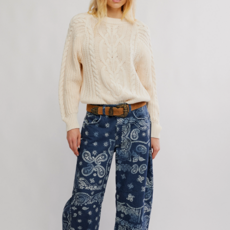 Free People FRANKIE CABLE SWEATER