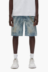 Purple Mixed Paint Shorts