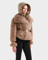 RUDSAK CHLOE WOMEN'S WOMEN'S FAUX FUR COAT WITH REMOVABLE DOWN HOOD DICKIE