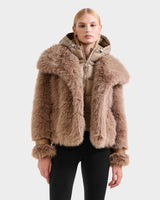 RUDSAK CHLOE WOMEN'S WOMEN'S FAUX FUR COAT WITH REMOVABLE DOWN HOOD DICKIE