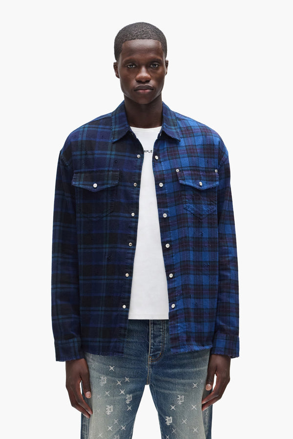 Purple Half & Half Flannel Shirt
