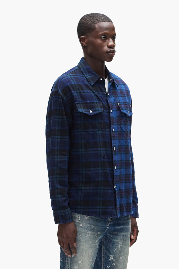 Purple Half & Half Flannel Shirt