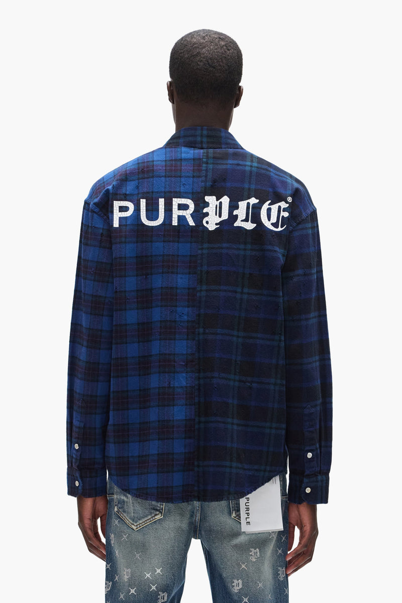 Purple Half & Half Flannel Shirt