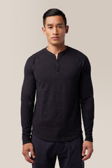 Good Man Brand Slim Henley Jersey- Black