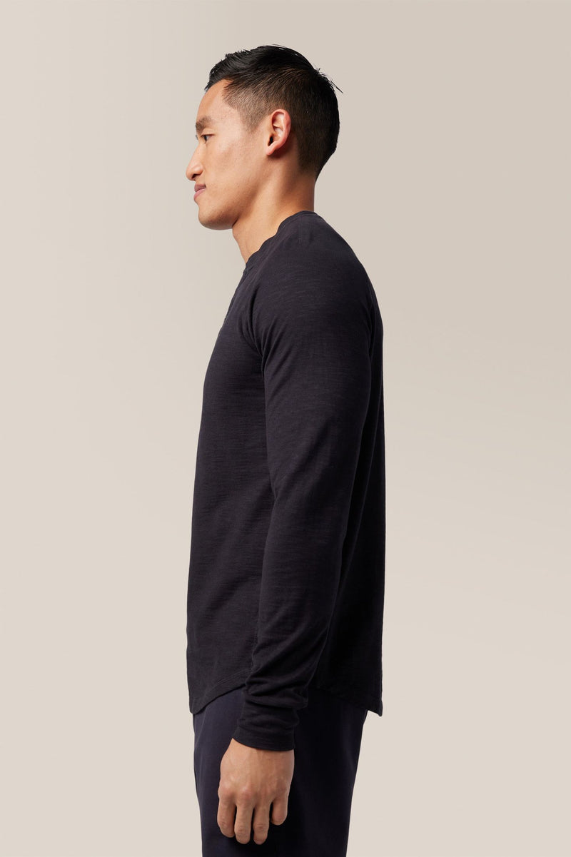 Good Man Brand Slim Henley Jersey- Black