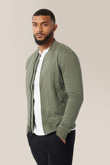 Good Man Brand Quilted Bomber Jacket- Army