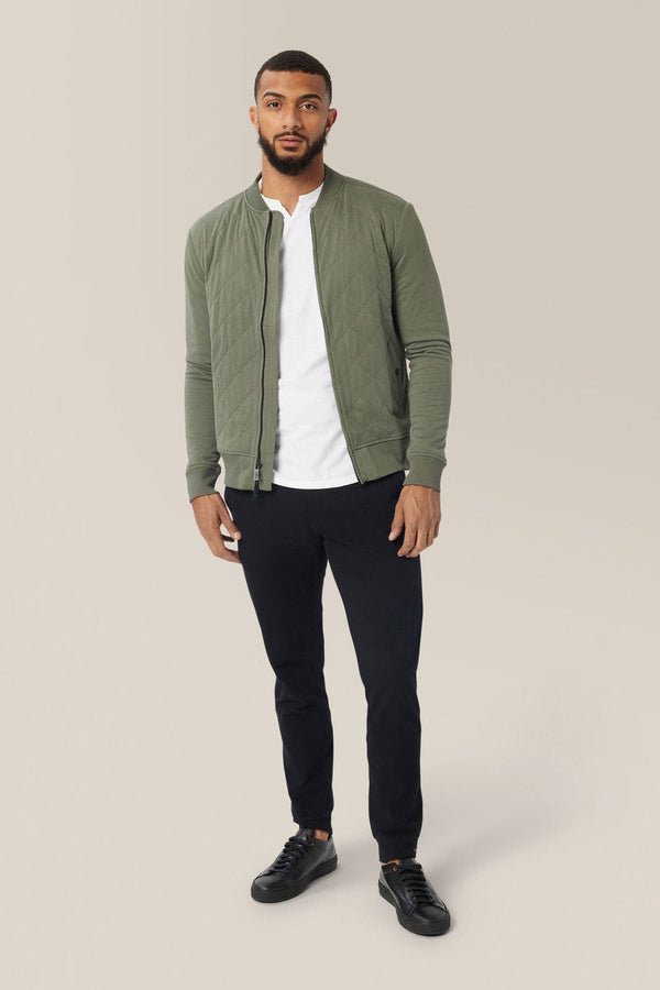 Good Man Brand Quilted Bomber Jacket- Army