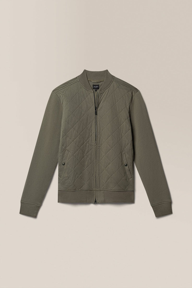 Good Man Brand Quilted Bomber Jacket- Army