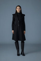 Mackage GLORIA Handmade Wool Blend Coat with Removable Bib