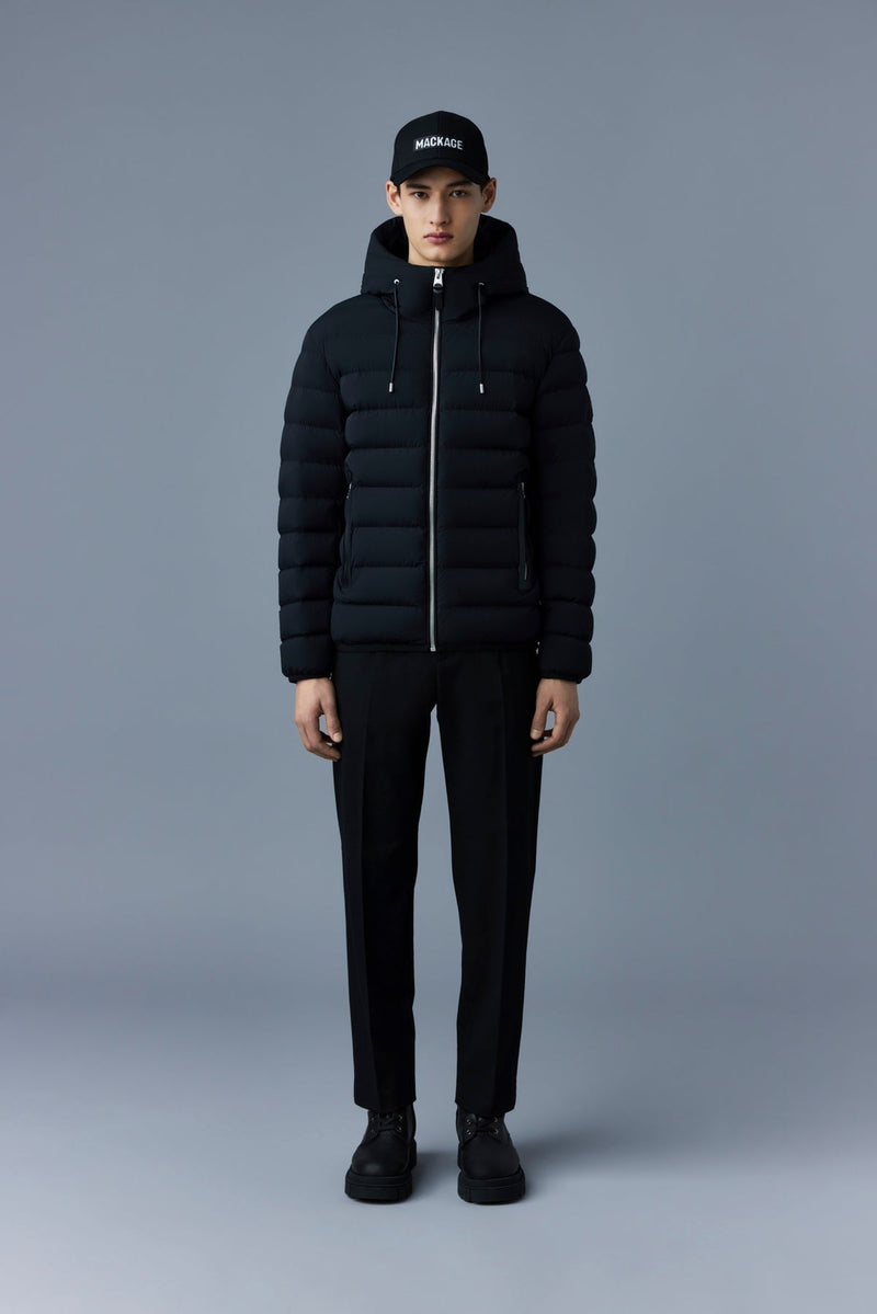 Mackage Jack Black Agile-360 Stretch Light Down Jacket with Hood