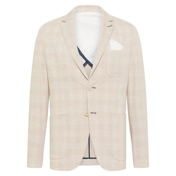 Blue Industry Windowpane Check Stretch Suit Jacket