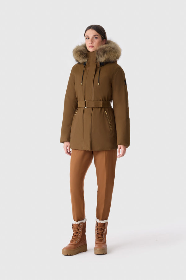 MACKAGE JENI-F 2-in-1 down parka with removable bib and natural fur