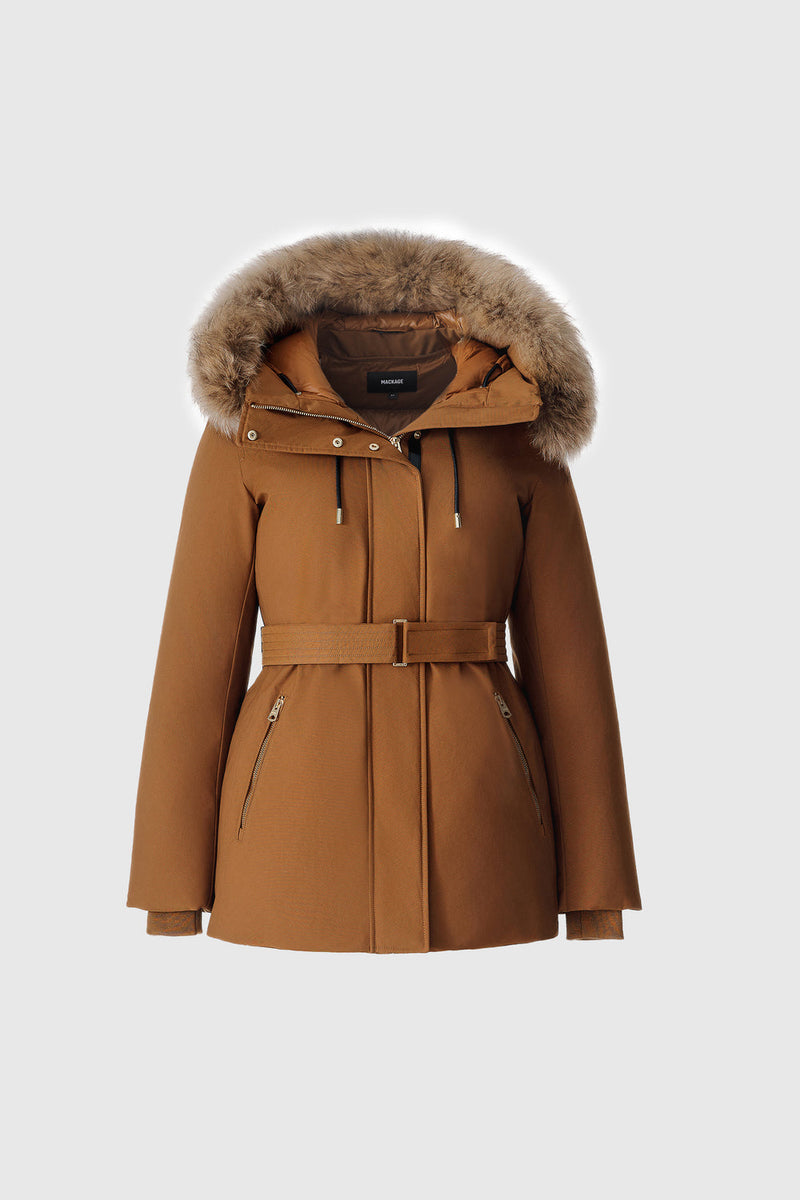 MACKAGE JENI-F 2-in-1 down parka with removable bib and natural fur