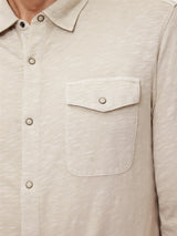 John Varvatos Knit Western Shirt in Vintage Wash Slub