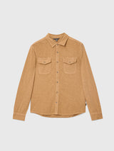 John Varvatos Knit Western Shirt in Vintage Wash Slub
