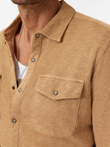 John Varvatos Knit Western Shirt in Vintage Wash Slub