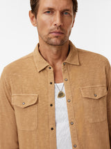 John Varvatos Knit Western Shirt in Vintage Wash Slub