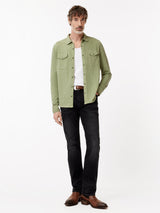 John Varvatos Knit Western Shirt in Vintage Wash Slub