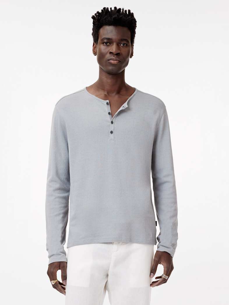 John Varvatos Walden Henley in Broken Stitch