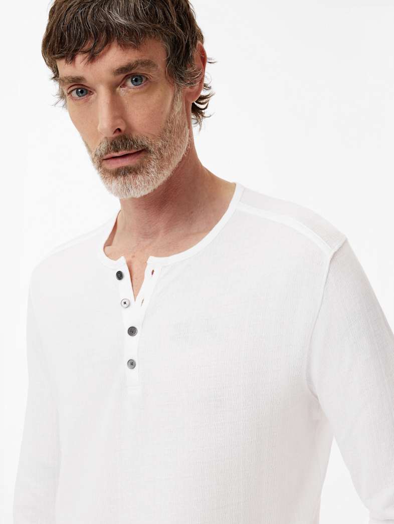 John Varvatos Walden Henley in Broken Stitch