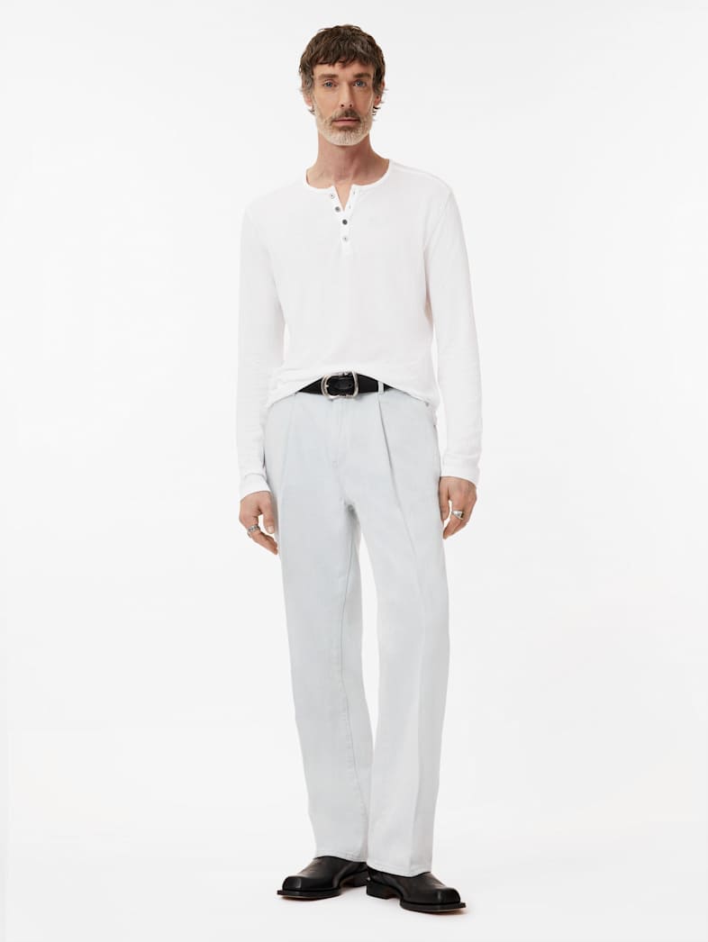 John Varvatos Walden Henley in Broken Stitch