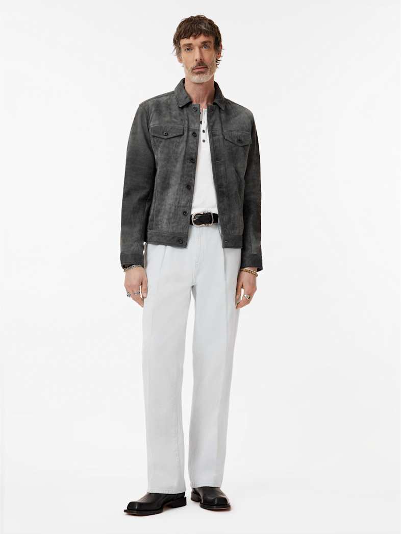 John Varvatos Walden Henley in Broken Stitch
