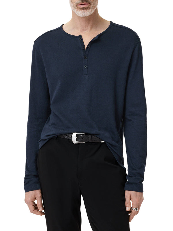 John Varvatos Walden Henley in Broken Stitch