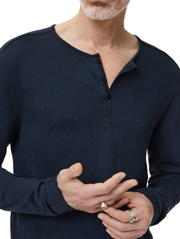 John Varvatos Walden Henley in Broken Stitch