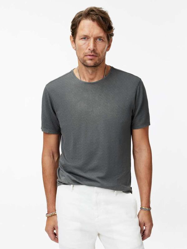 John Varvatos Devine Crew in Broken Stitch and Reverse Wash