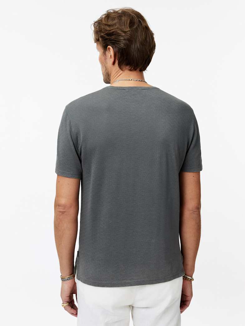 John Varvatos Devine Crew in Broken Stitch and Reverse Wash
