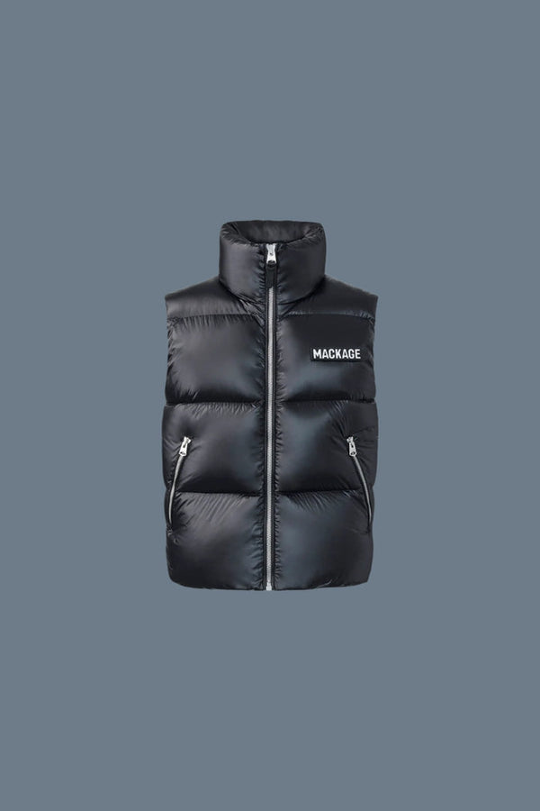 Mackage Mens Kane Lustrous Down Vest with Funnel Collar