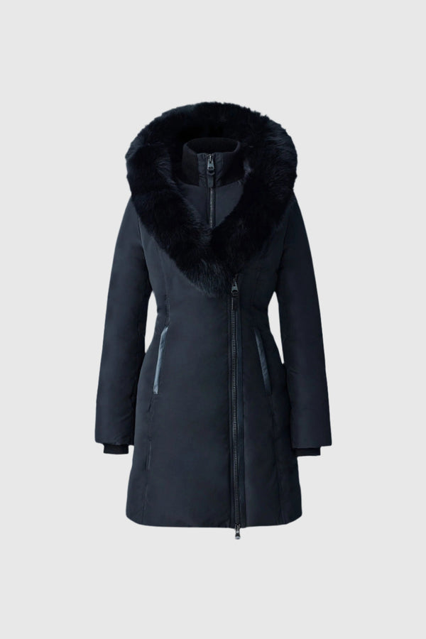 MACKAGE KAY-BX Down coat with blue fox fur Signature Mackage Collar