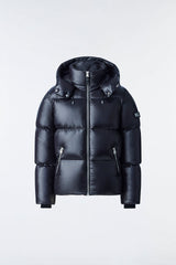 Mackage Kent-Z Black Lustrous Light Down Jacket with Hood