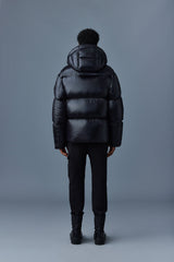 Mackage Kent-Z Black Lustrous Light Down Jacket with Hood