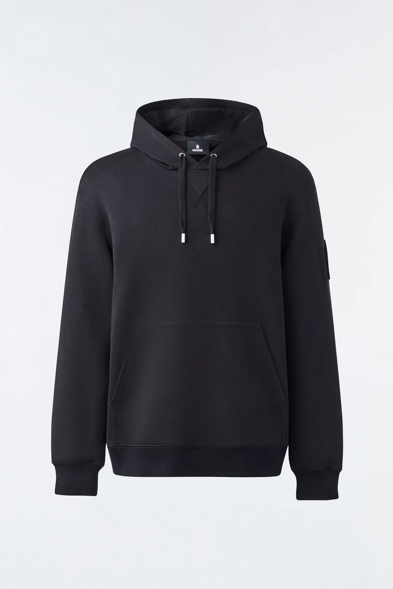 Mackage Krys Black Unisex Hoodie with Velvet Embroidery