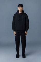 Mackage Krys Black Unisex Hoodie with Velvet Embroidery