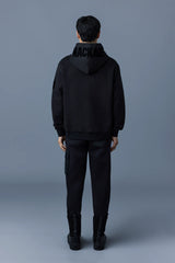 Mackage Krys Black Unisex Hoodie with Velvet Embroidery
